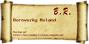Borovszky Roland névjegykártya